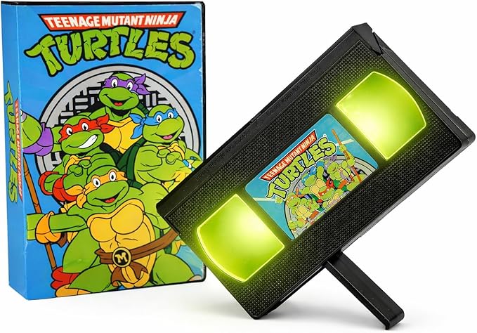 VHS tape with Teenage Mutant Ninja Turtles design on a white background