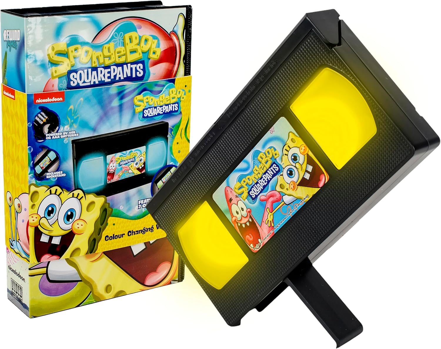 VHS tape with SpongeBob SquarePants design and packaging