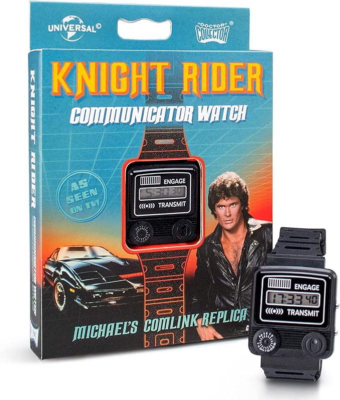 Knight Rider Communicator Watch packaging with watch in front