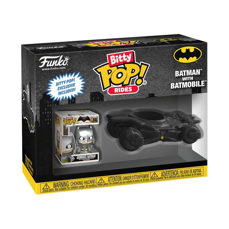 Funko Pop Bitty Rides DC Batman with Batmobile Mini Figure Set - New & Collectible