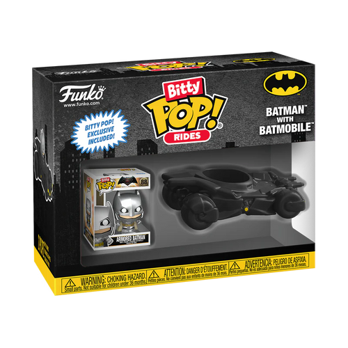 Funko Pop Bitty Rides DC Batman with Batmobile Mini Figure Set - New & Collectible