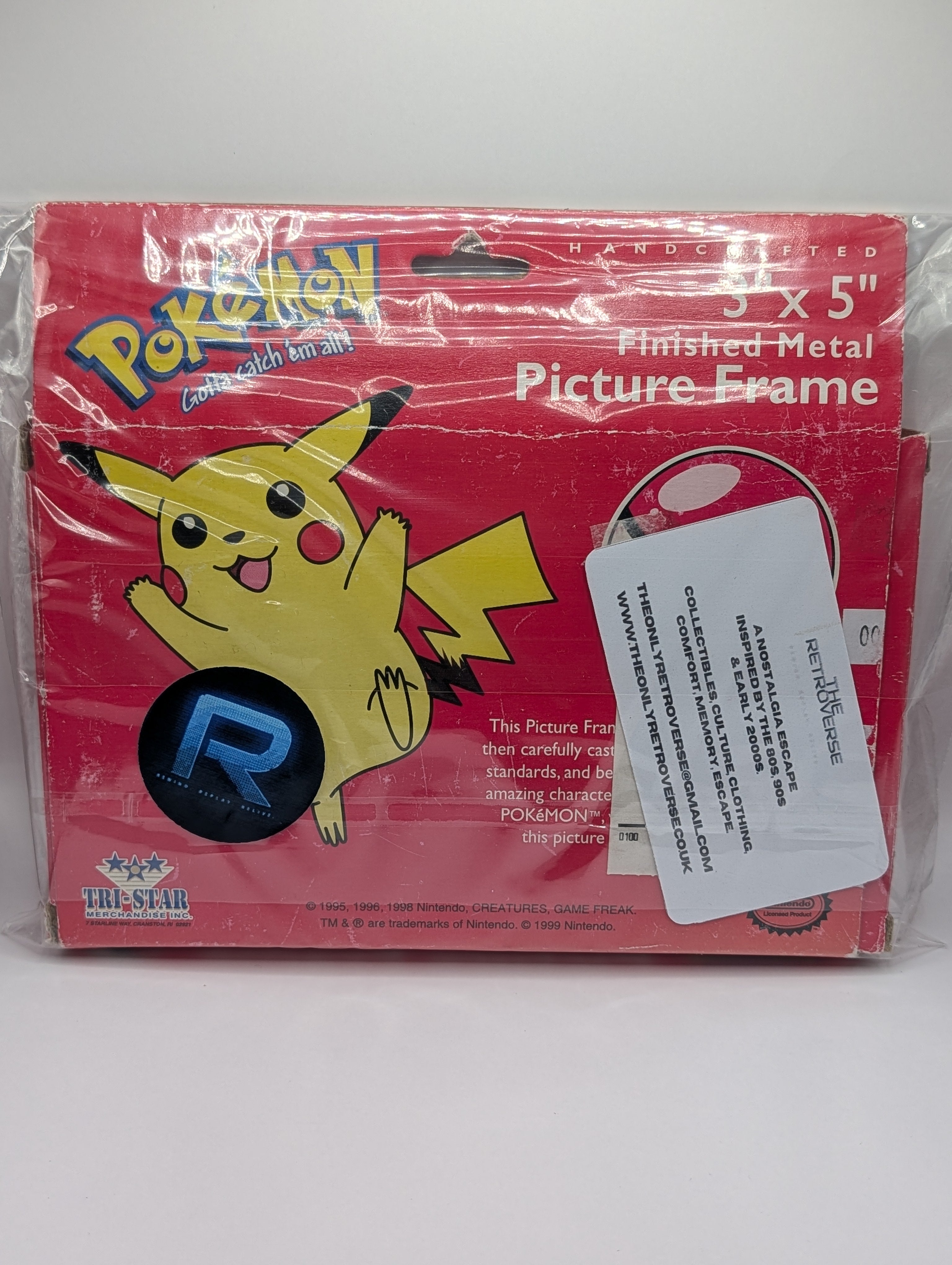 Vintage 1999 Pokémon Pewter Picture Frame – Official Nintendo Merchandise – New In Box
