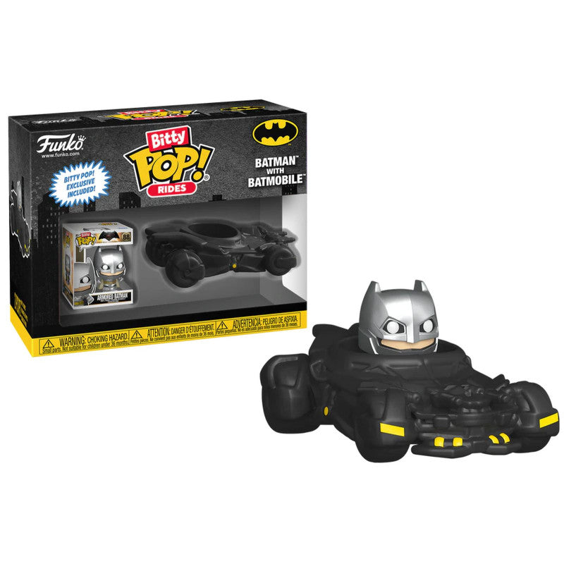 Funko Pop Bitty Rides DC Batman with Batmobile Mini Figure Set - New & Collectible